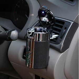 Asbak gantung untuk ventilasi udara mobil Baterai Tenaga Surya Asbak Mobil LED Portabel