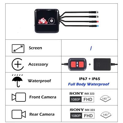 SYS VSYS Full Body Waterproof Motorcycle Camera Recorder WiFi Dual 1080P Full HD Motorcycle DVR Dash Cam GPS Track