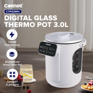Cornell 3.0L Borosilicate Glass Thermo Pot Dispenser Airpot
