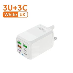 [SG Ready Stock]150W Fast Charger 6 Ports 3U+3C Compatible Type C High Speed ​​Charging Adapter USB Super fast charging