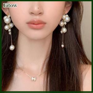 Fitow 1Pair Elegant Long Tassels Earrings Fashion Dangle Earring For Women Girls Trendy Shiny Earrings Wedding Jewelry Gifts