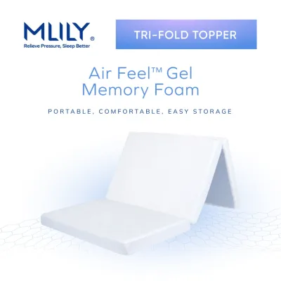 MLILY AirFeel Foldable Mattress | Tri-Fold | Cooling Gel Memory Foam Topper | 梦百合折叠式床垫