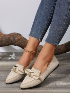 [Free Shipping] New Spring And Autumn Collection Of Plus-Size Pointed-Toe Flats Featuring A Slip-On Design And A Casual Low-Heel Style For Women