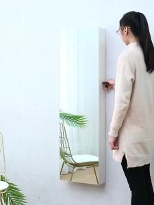 Display Cabinet Mirror Dressing Table Wall Hanging Storage Bedroom Full Body Jewelry Cosmetics Living Room With Lights Internet Celebrity Style