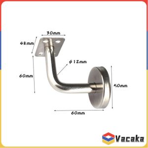 Vacaka 1Pc Stainless Steel Handrail Bracket Glass Balustrade Stair Wall Glass Support