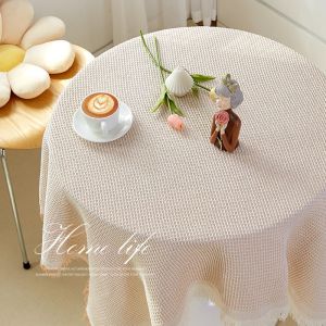 Square Table Cloth Background Cloth Decoration Cafe Waffle Tablecloth Fringe French Furniture Cover