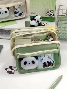 Purple Capybara Pencil Case Transparent Flip Cover Kuromi kuromi Tongbao High-Value Multi-Functional Pencil Case