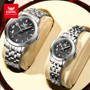 OPK Couple Watch Original Fashion Luxury Atmosphere Waterproof Luminous Calendar Quartz Stainless Steel Leisure Business Watch for Women /Men