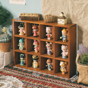 Retro solid wood zodiac storage rack | wall-mounted/desktop dual-purpose | blind box display rack | home storage decoration