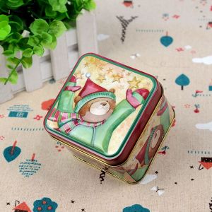 GIORGIONE Xmas Cartoon Gift Box Tin Box Christmas Ornaments Cookie Boxes Candy Box Storage Box Christmas Decorations Christmas Supplies