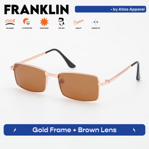 FRANKLIN Mens Polarized Rectangular Sunglasses (Size 53) - UV Protection Medium Fit