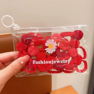 20Pcs Kids Girls Pompom Ball Hair Ties Colorful Ponytails Princess Elastic Trendy Rubber Bands