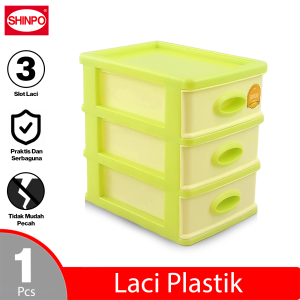 SHINPO Laci Mini Plastik 3 Susun Felicia Mini Drawer Serbaguna SPO-SIP-363-3 Multiwarna