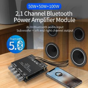 ZK-TB21 TDA7498E 2.1 Channel Bluetooth Digital Amplifier – 160W*2+220W High Power Audio Module para sa Car at Home Audio
