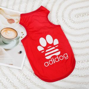 HATELI Dog Clothes for Small Dogs Vest Summer Pomeranian Bichon Teddy Shih Tzu Cats Thin Vest Breathable Cool Summer Puppy Clothing Pet T-Shirt Adidog
