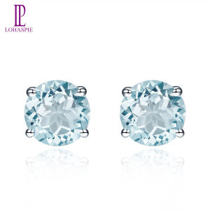 Bông tai bạc Sterling 925 Aquamarine tự nhiên