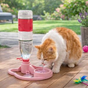 GBDSVD Automatic Water Renewal Cat Drinking Machine Non Plug in Anti Overturning Pet Water Bowl Anti-Spill Wet Chin Prevention Water Feeder Home Use
