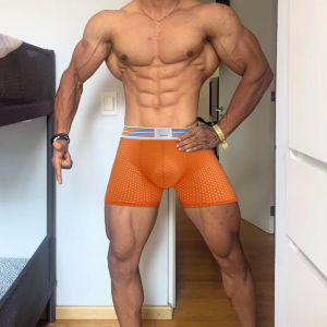 CMENIN ADANNU กางเกงชั้นในชายโพลีเอสเตอร์แบบใหม่ 1 ชิ้น กางเกงชั้นในชายแบบบ็อกเซอร์ กางเกงชั้นในชายแบบสบาย กางเกงชั้นในชายแบบบ็อกเซอร์ กางเกงขาสั้น AD7531