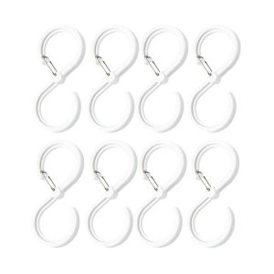 SWEET LORD Transparent Hook Plastic S Shaped Storage Hook Multifunctional Single Storage Organizer for Pot Shelf