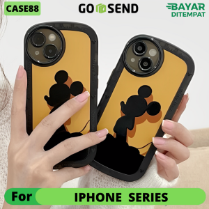 Case iPhone X XS XR 12 Pro Max Casing Softcase Full Print Motif Kartun Miki Mouse Kuning