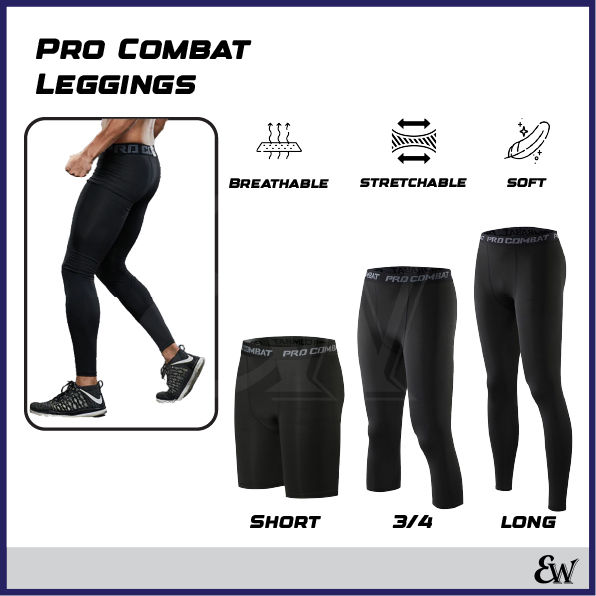 Pro Combat Leggings Tight Pants Men For Gym Running Swimming