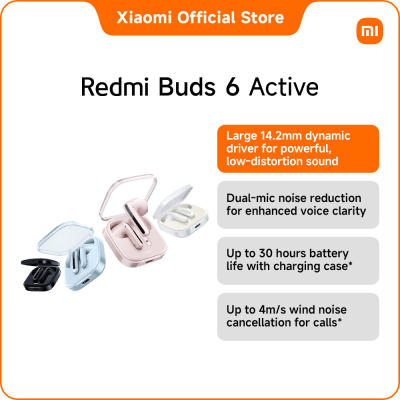 Xiaomi Redmi Buds 6 Active Wireless Earbuds Bluetooth 5.4 ENC Clear Calls 30H Battery IPX4