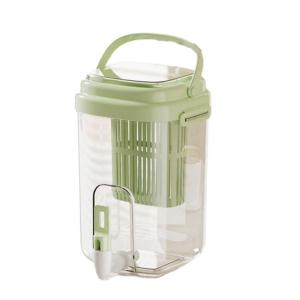 เครื่องจ่ายน้ำเย็นพลาสติกกันรั่วพร้อมภาชนะก๊อกสำหรับตู้เย็นความจุขนาดใหญ่เหยือกน้ำตู้เย็น