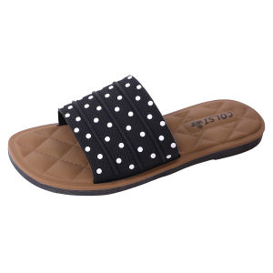 【BB】Trendy Womens Sandals Korean Style Polka Dot Summer Flat Walking Shoes for Elegant Women #138-1