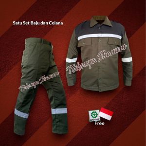 Wearpack Safety Atasan Kerja Lengan Panjang Kombinasi 2 warna Berkualitas Katelpak Atasan Scotlight Setelan Safety