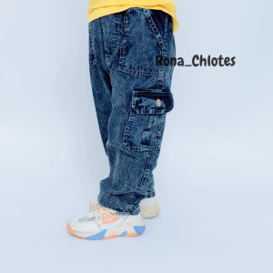 Yansa Kids-Celana Cargo Jeans Anak Laki-Laki Usia 1-7 Tahun - Bawahan Panjang Cargo Denim Anak Cowok