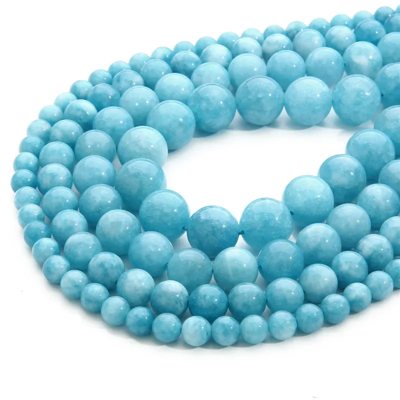 6mm Ocean Jade Gemstone Orange Blue Round 6mm Loose Beads 15.5