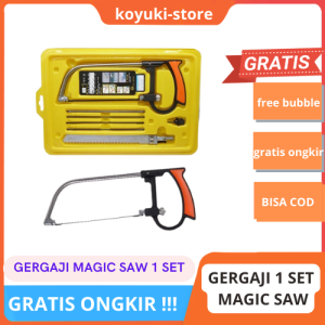 Magic Saw Gergaji Pemotong Kayu Besi Pipa Multifungsi Set 3 Way Blade Serbaguna