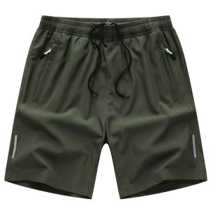 FUGUINIAO Mens Shorts Sports and Leisure Sports Reflective Strip Thin Section Breathable Loose Beach Pants Oversized M-8XL