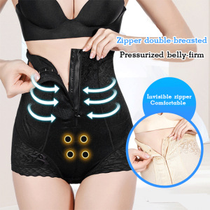 Zipper Closure High Waist Postpartum Shapewear Panties for Firming and Sculpting the Abdomen