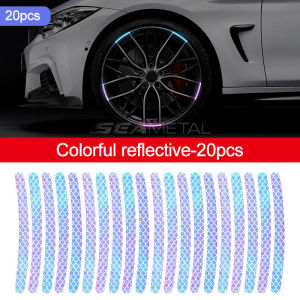 SEAMETAL 20Pcs Car Wheel Reflective Sticker Colorful Decoration Stickers