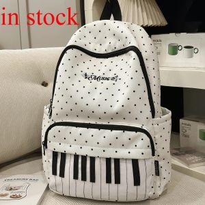 Personalized Piano Backpacks for Women Polka Dot Print Backpack Large Capacity Bag Trendy Simple Bags Backpack Bags for Woman