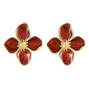 Korean Wedding Styles Hibiscus Flower Studs Earrings Portable for Women Vintage Fashion Jewelry in Elegant Designs