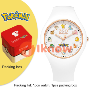 I Know (40.8มม.) 100% นาฬิกาโปเกมอนแท้สำหรับเด็กผู้ชายนาฬิกากันน้ำนาฬิกาควอตซ์สำหรับเด็กผู้หญิงเด็กสร้อยข้อมือดีไซน์เท่นาฬิกาข้อมือสำหรับผู้ชายใสส่องสว่างกันรอยขีดข่วนนาฬิกาข้อมือของขวัญวันเกิด Pikachu 8052