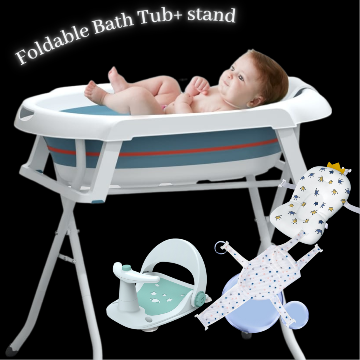 New Foldable Baby Bath Tub With Stand Full Range Lazada Singapore