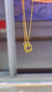 Pure gold 999 Smile Pendant  3d Hard Gold Fashion Simple Gold Smile Pendant Drainage