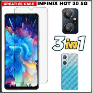 PROMO PAKET 3 INC 1 Tempered Glass INFINIX ZERO 5G 2023 / HOT 30 / HOT 30I / ZERO 20 / HOT 20I / HOT 20 5G 2022 Anti gores Kaca Pengiriman Cepat