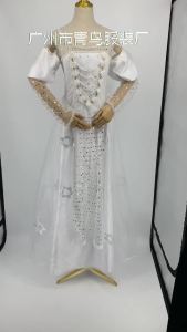 White Princess Dress Alice Cosplay Costume Wedding Fairy Maxi Dresses Medieval White Queen Women Halloween Carnival Party Dress