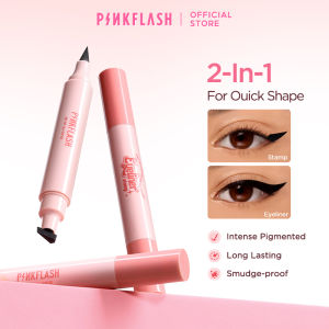 [Official]PINKFLASH #QuickShape Lasting Winged Eyeliner Stamp 2-in-1 High Pigment Easy to use E24