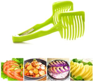 FRUITS HOLDER FOR CUTTING PERFECT BEST KITCHEN UTENSIL HANDHELD ROUND TOMATO POTATO ONION SLICER CHOPPER FRUITS VEGETABLE CUTTER GADGET