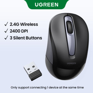 UGREEN MU003 2.4G Wireless Silent Mouse Ergonomic Design Mouse with USB Mini Receiver Ambidextrous PC / Mac / Laptop