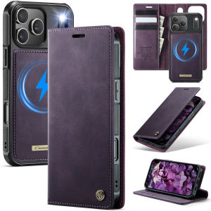 CaseMe Shockproof Detachable Leather Card Holder Wallet Case for iPhone 17 Pro Max 16 15 14 13 Kickstand Magnetic Phone Cover
