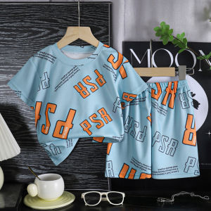 AILEBE Kids Sets Trendy Gradient Sports Jersey Shorts Set Quick-Dry Breathable Lightweight Summer Activewear Soft Stretchy Loose Comfy Fit Elastic Waistband Perfect For Basketball Play Daily Pambahay OOTD Boys Girls 1-12 Years