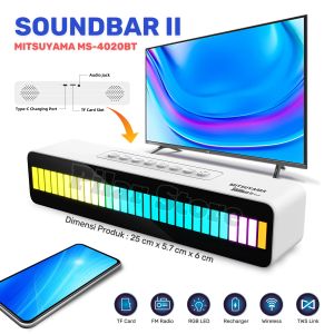 Soundbar Bluetooth Extra Bass MITSUYAMA MS-4020BT SOUNDBAR II / Speaker TV Laptop dan HP dengan Bluetooth | Speaker Soundbar Wireless  theater audio Stereo subwoofer support TWS Speaker Portable