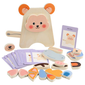 3D Wooden Magnetic Animal Puzzles Montessori Toys Creative Animal Assembling Matching Game Fine Motor Training Educational Toys