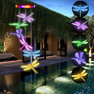 Lampu Hias Gantung Tenaga Surya Bentuk Capung Dekorasi Taman Rumah Outdoor Indoor Warna Warni Solar Panel Matahari Hiasan Gantung Teras - HAP988
